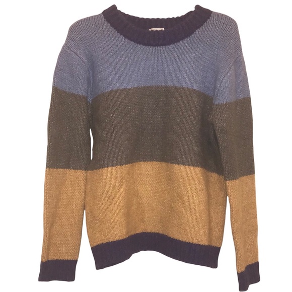 York & Hudson Colorblock Striped Sweater Alpaca Blend Size Large - Picture 7 of 15